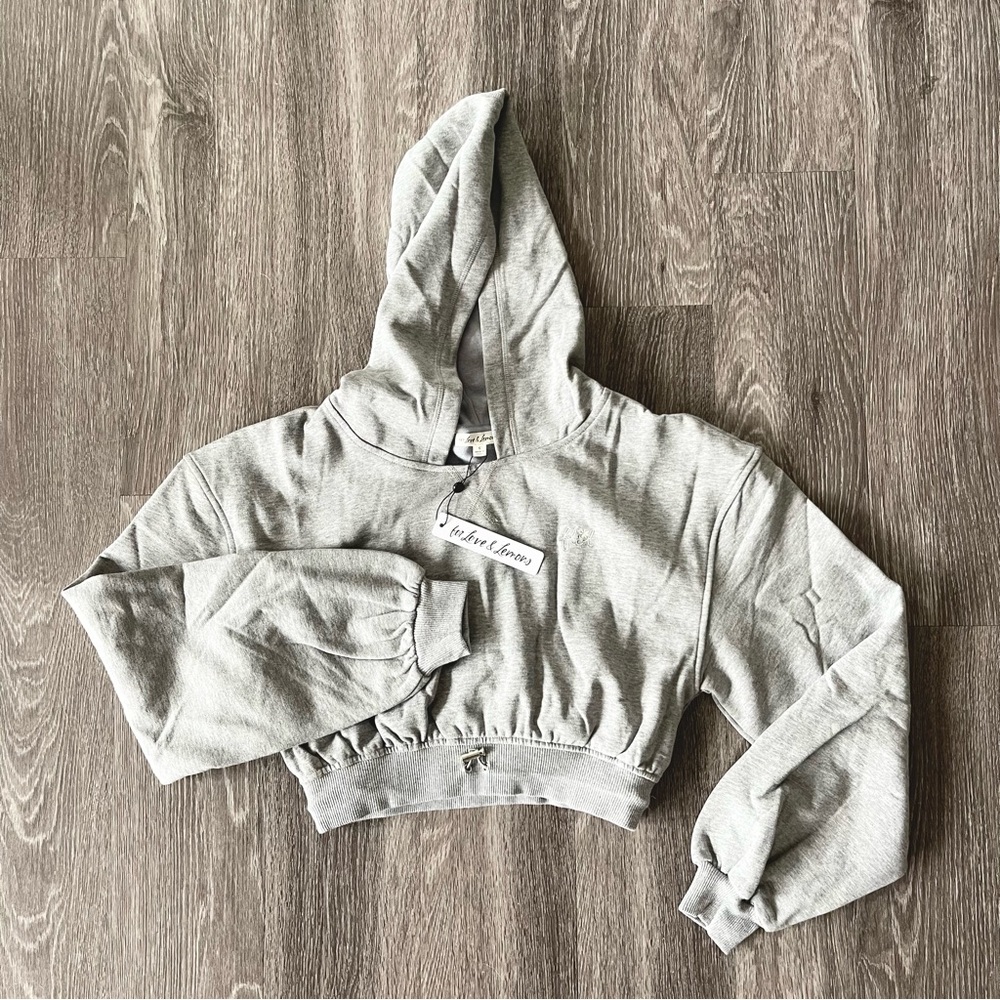 For Love And Lemons Gray Cropped Hoodie